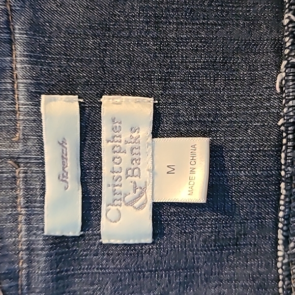 Christopher & Banks short, denim jacket with 3/4 length sleeves and peplum hem. - Picture 2 of 3